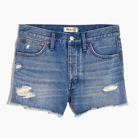 Madewell Pants - Madewell NWT Relaxed Denim Shorts Homecrest Wash Ripped Edition Distressed 25